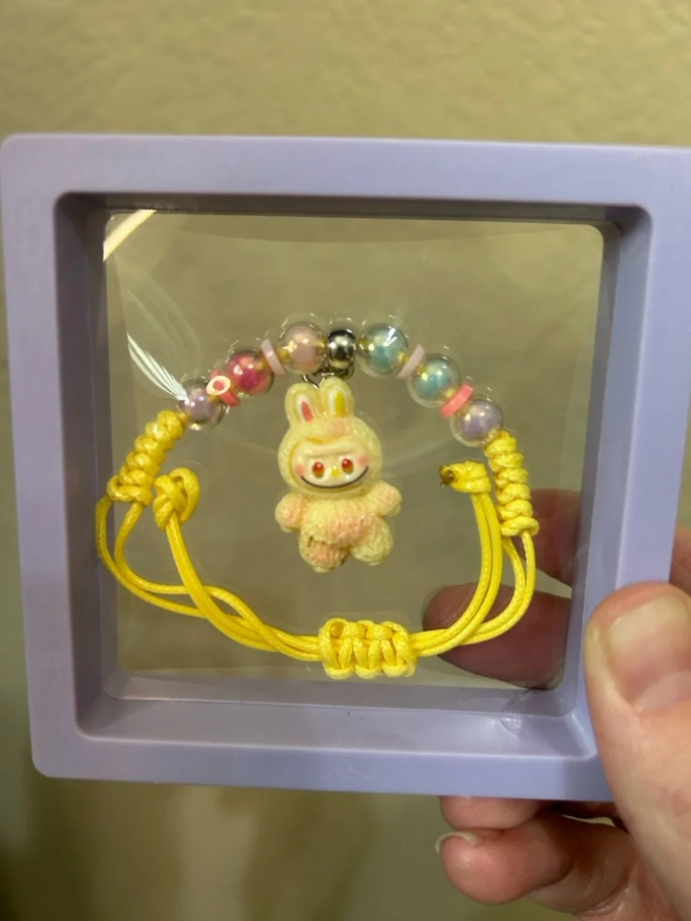 Labubu Little Monster Beaded Adjustable Woven Bracelet - Yellow New
